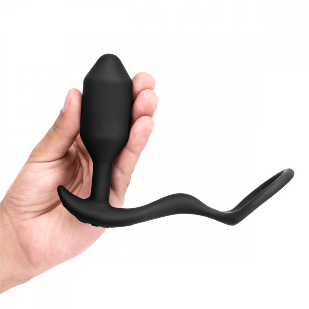 B-Vibe Vibrating Snug & Tug Cock Ring & Plug Medium - Melody's Room