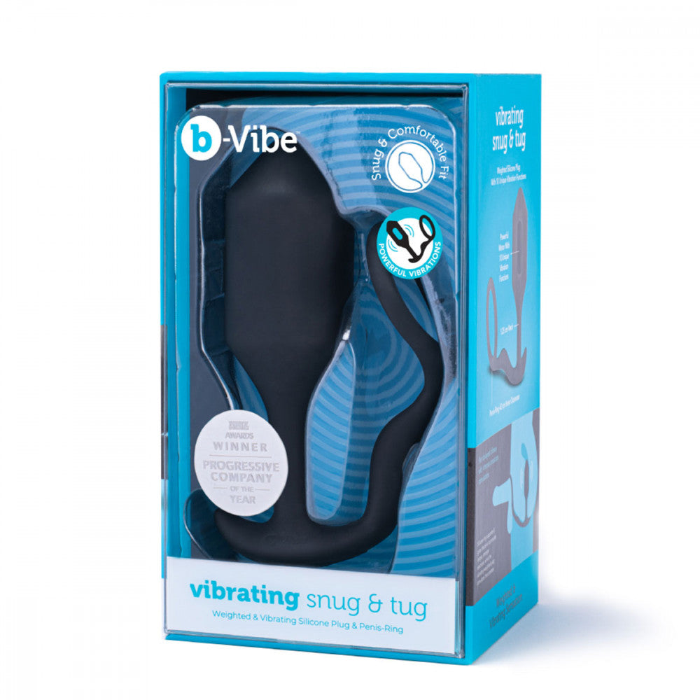 B-Vibe Vibrating Snug & Tug Cock Ring & Plug XL - Melody's Room