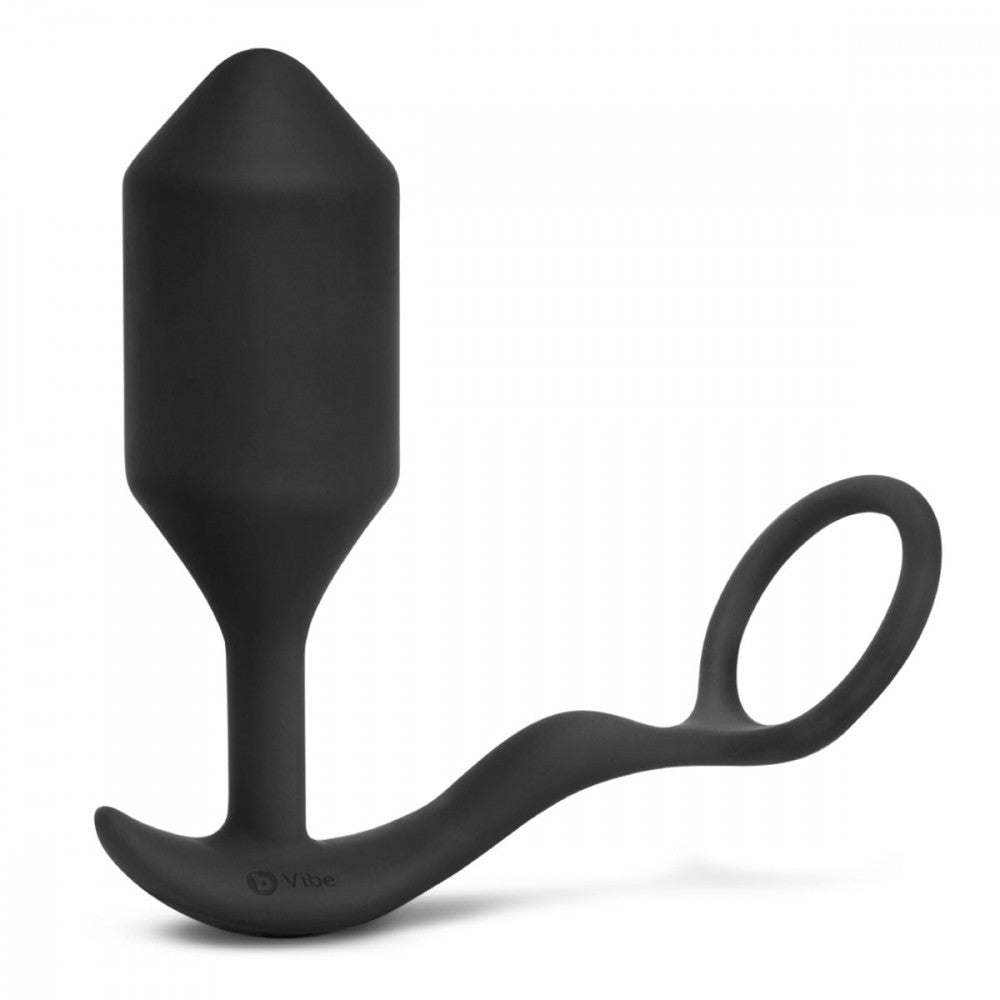 B-Vibe Vibrating Snug & Tug Cock Ring & Plug XL - Melody's Room