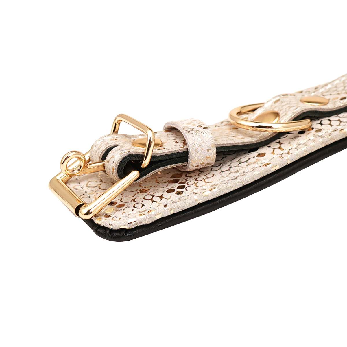 Spartacus Snakeskin Print Wrist Restraints with Leather Lining - Melody's Room BDSM