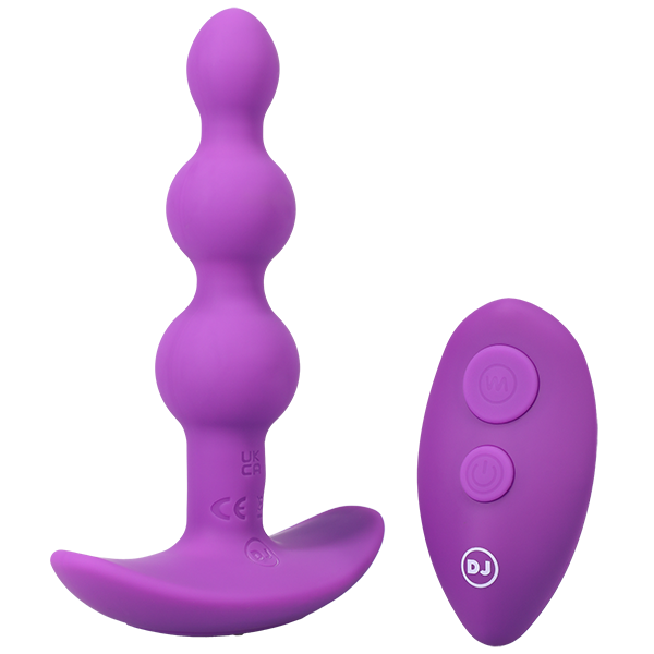 A Play Beaded Rechargeable Silicone Anal Plug w/Remote - Melody's Room