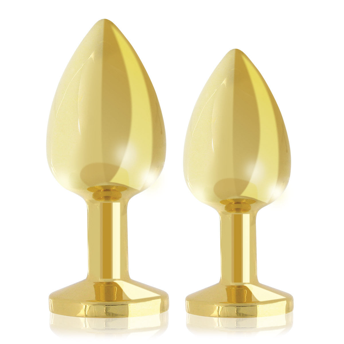 Rianne S Gold Booty Plug Set - Stainless steel with gem (pair)