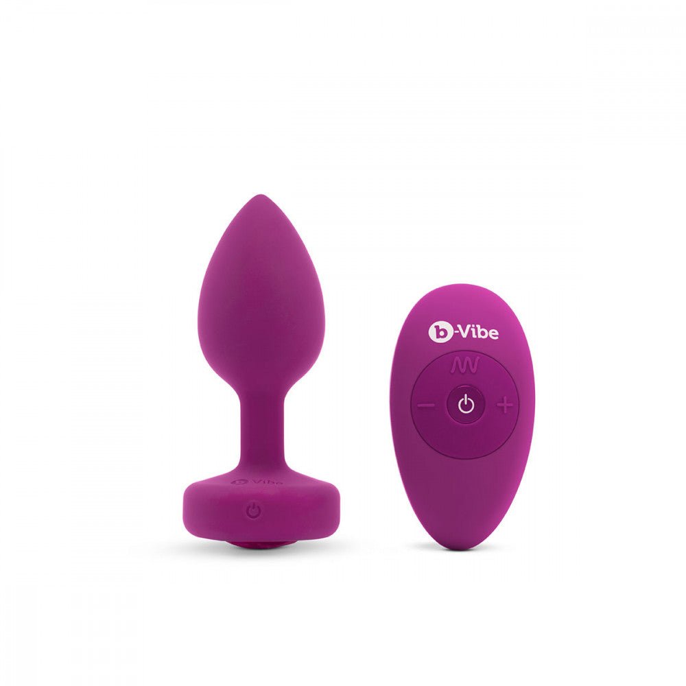 B-Vibe Vibrating Jewel Fuchsia Plug Small/Medium - Melody's Room