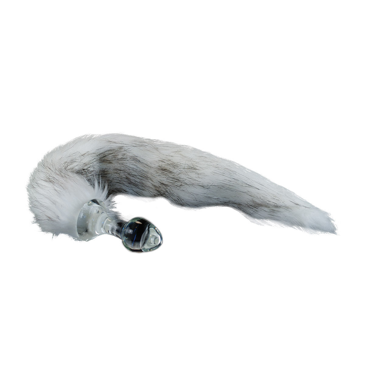 Husky Crystal Minx Tail Faux Fur Glass Anal Plug
