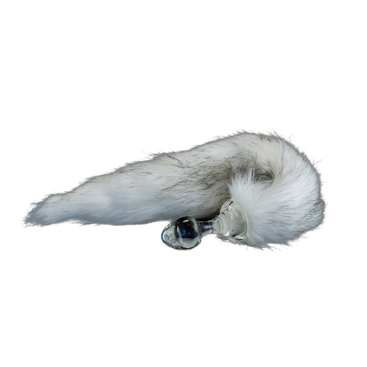 Husky Crystal Minx Tail Faux Fur Glass Anal Plug