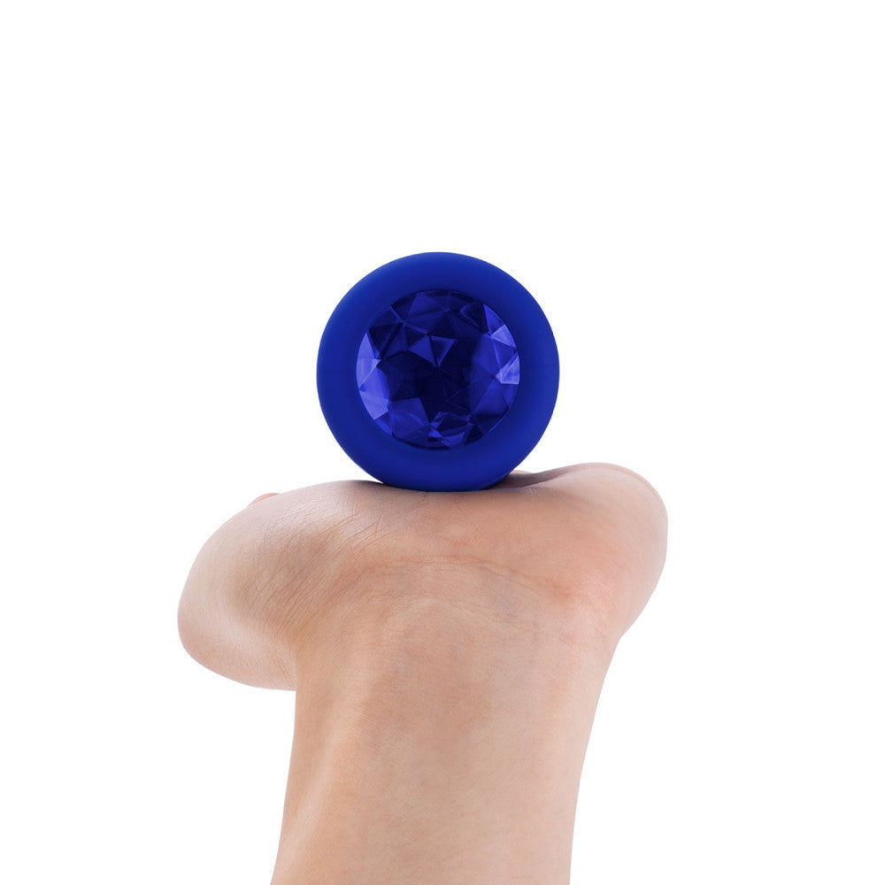 B-Vibe Blue Sapphire Vibrating Jewel Plug L/XL - Melody's Room