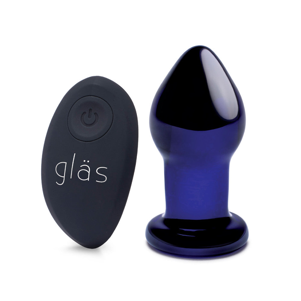 GLAS 3.5" Rechargeable Remote Controlled Vibrating Glass Butt Plug - Melody's Room