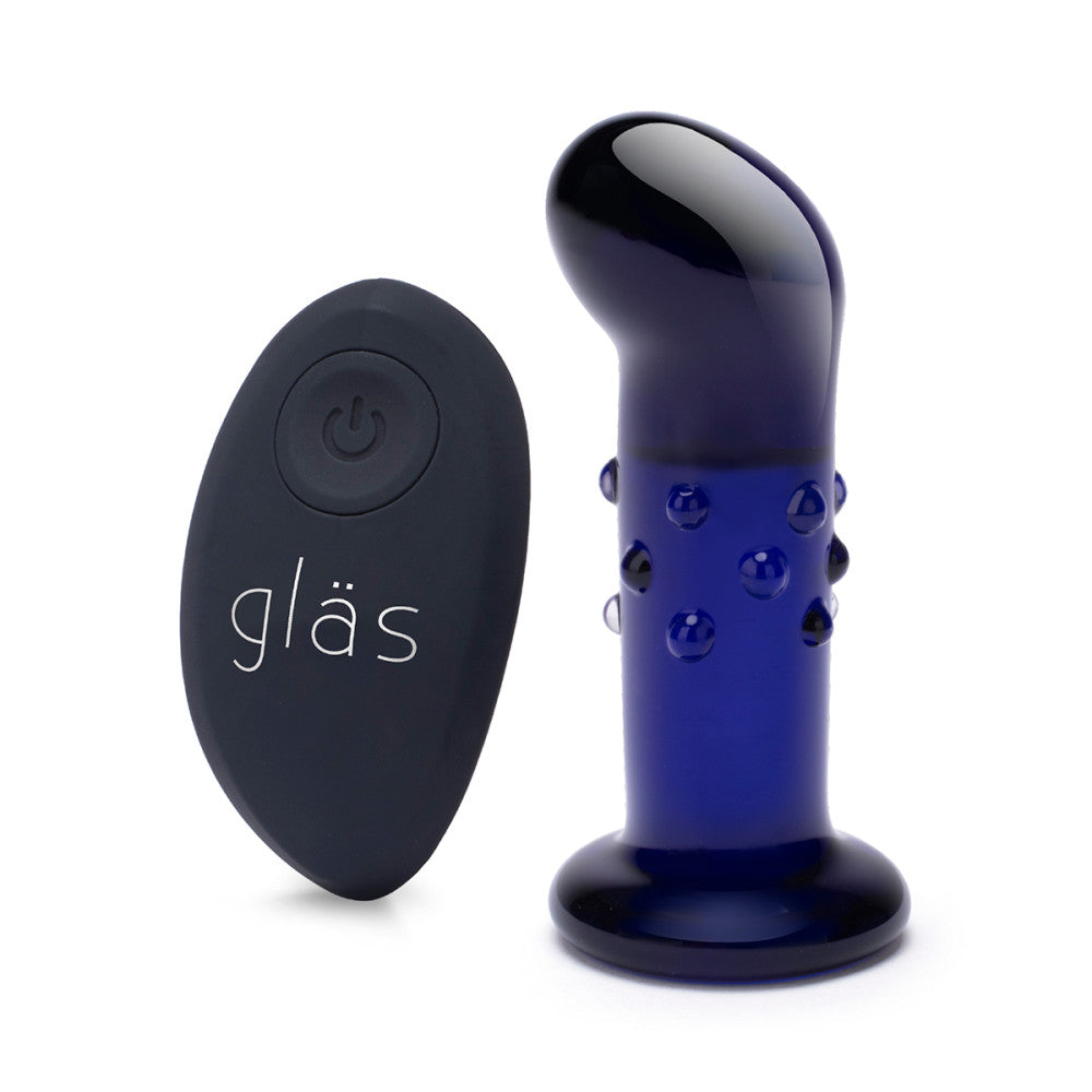 Glas 4" Rechargeable Remote Controlled Vibrating G-Spot/ P-Spot Glass Plug w/ Nubs - Melody's Room