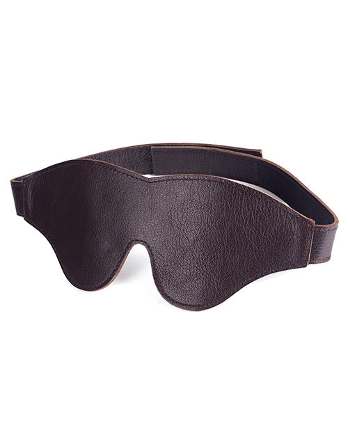 Brown Leather Classic Cut Blindfold - Melody's Room BDSM