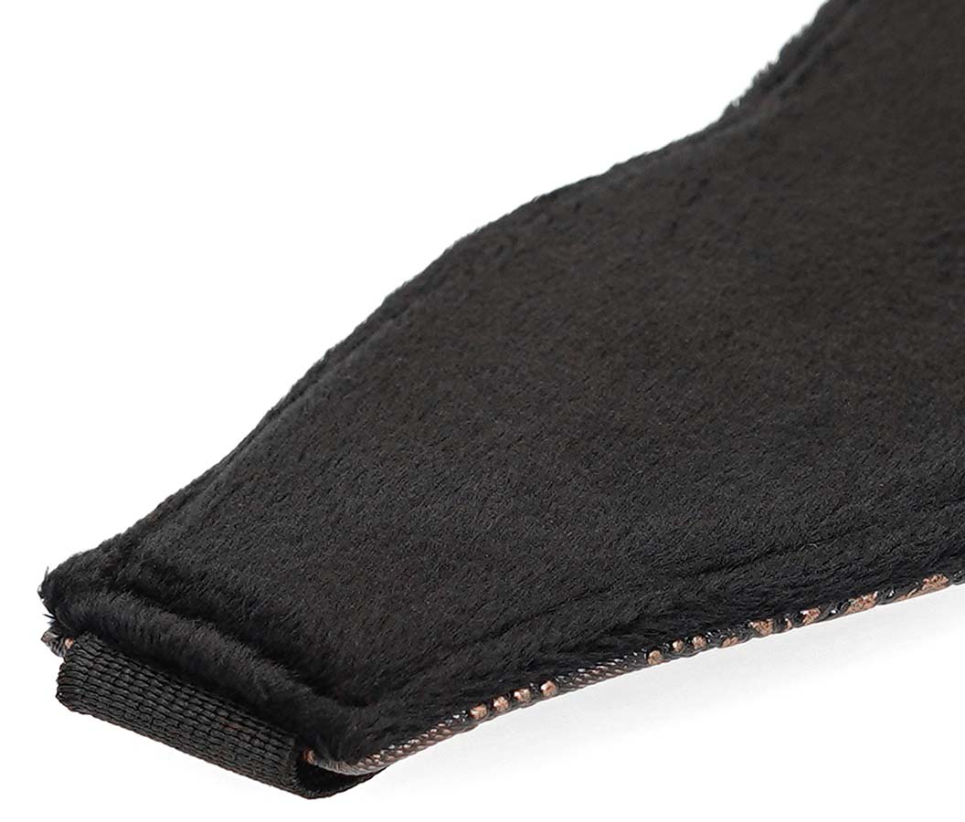 Brown Floral Print Faux Fur Lining Blindfold - Melody's Room