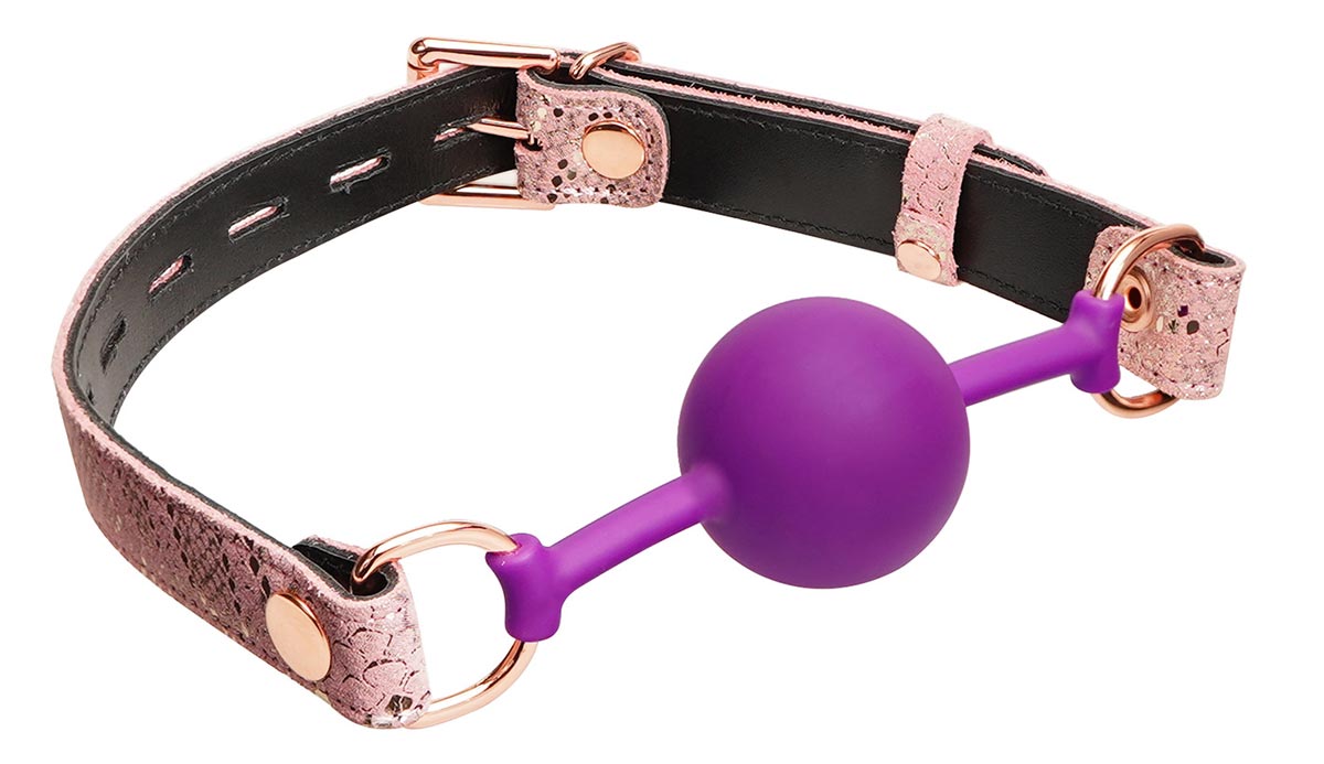 Spartacus Pink Snakeskin Silicone Gag w/ Leather Lining - Melody's Room