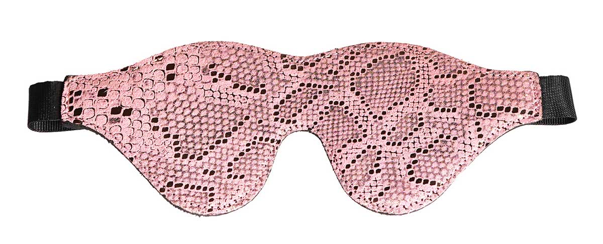 Spartacus Pink Snakeskin Blindfold w/ Leather - Melody's Room