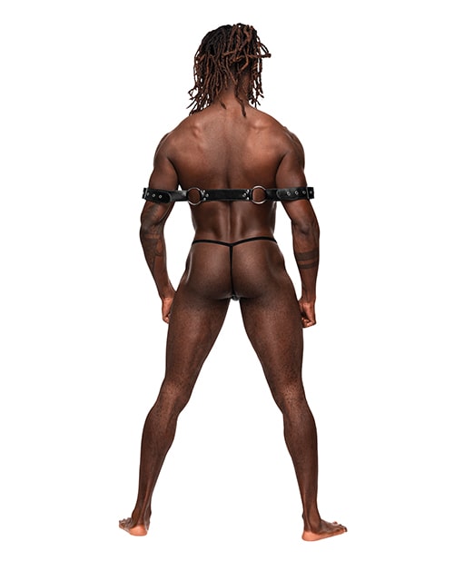 Pisces Bicep & Back BDSM Black Body Harness | Melody's Room