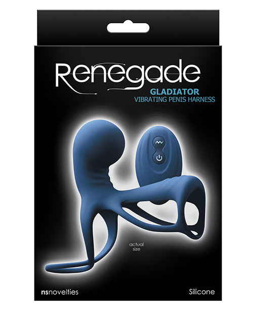 Renegade Blue Gladiator Vibrating Penis Harness - Melody's Room