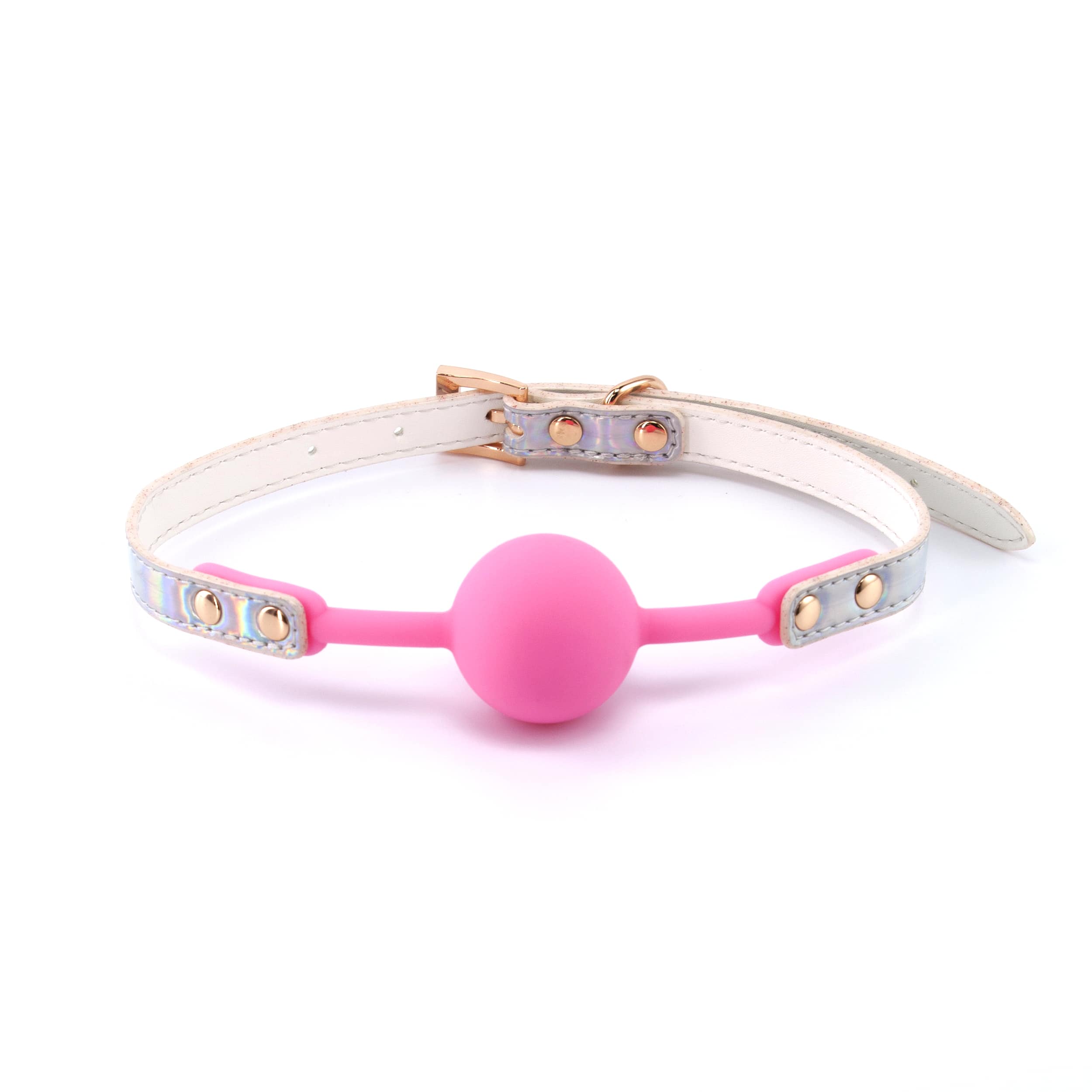 Cosmo Rainbow Holographic Bondage Ball Gag | Melody's Room