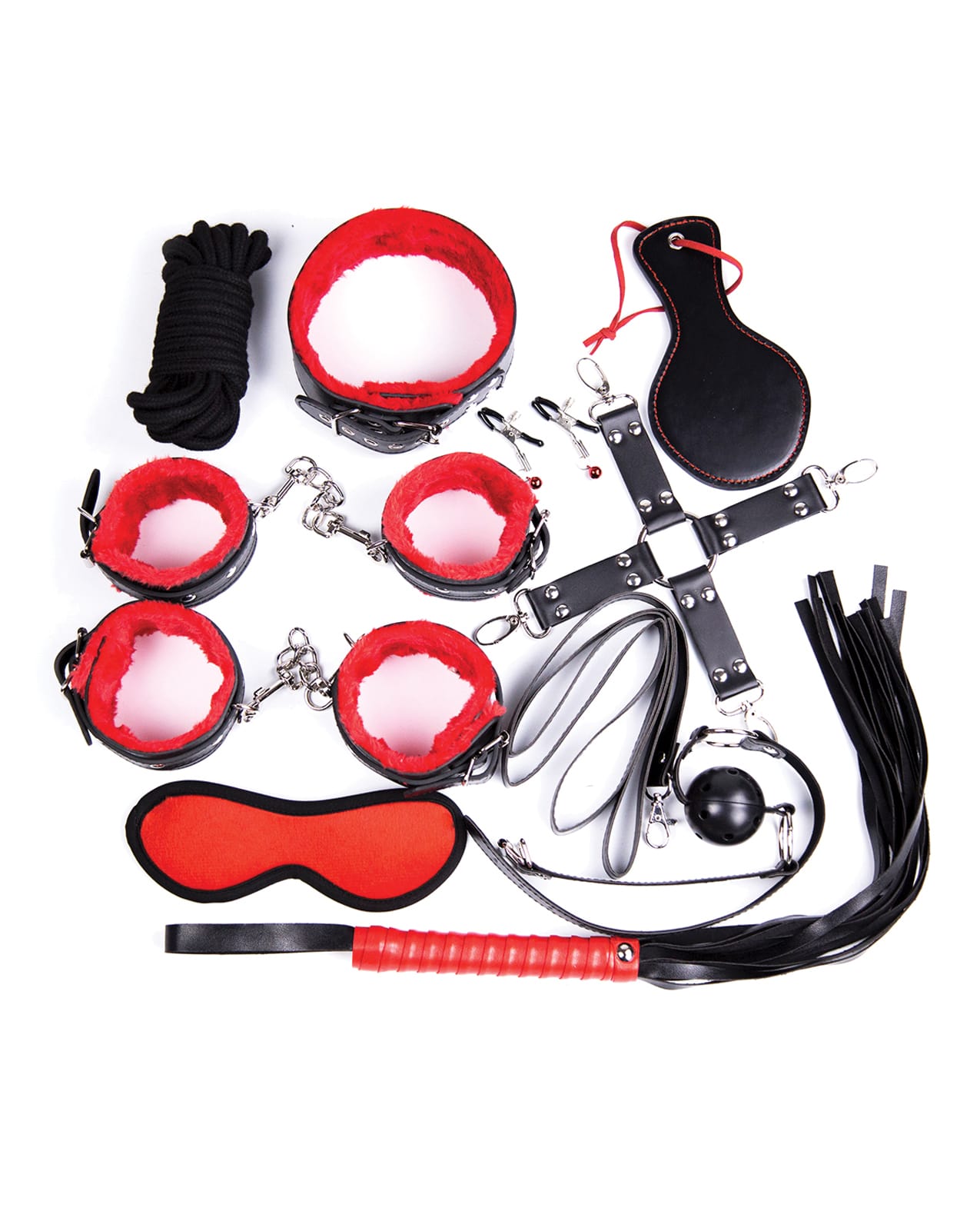 Plesur Deluxe Bondage Kit in Black & Red | Melody's Room