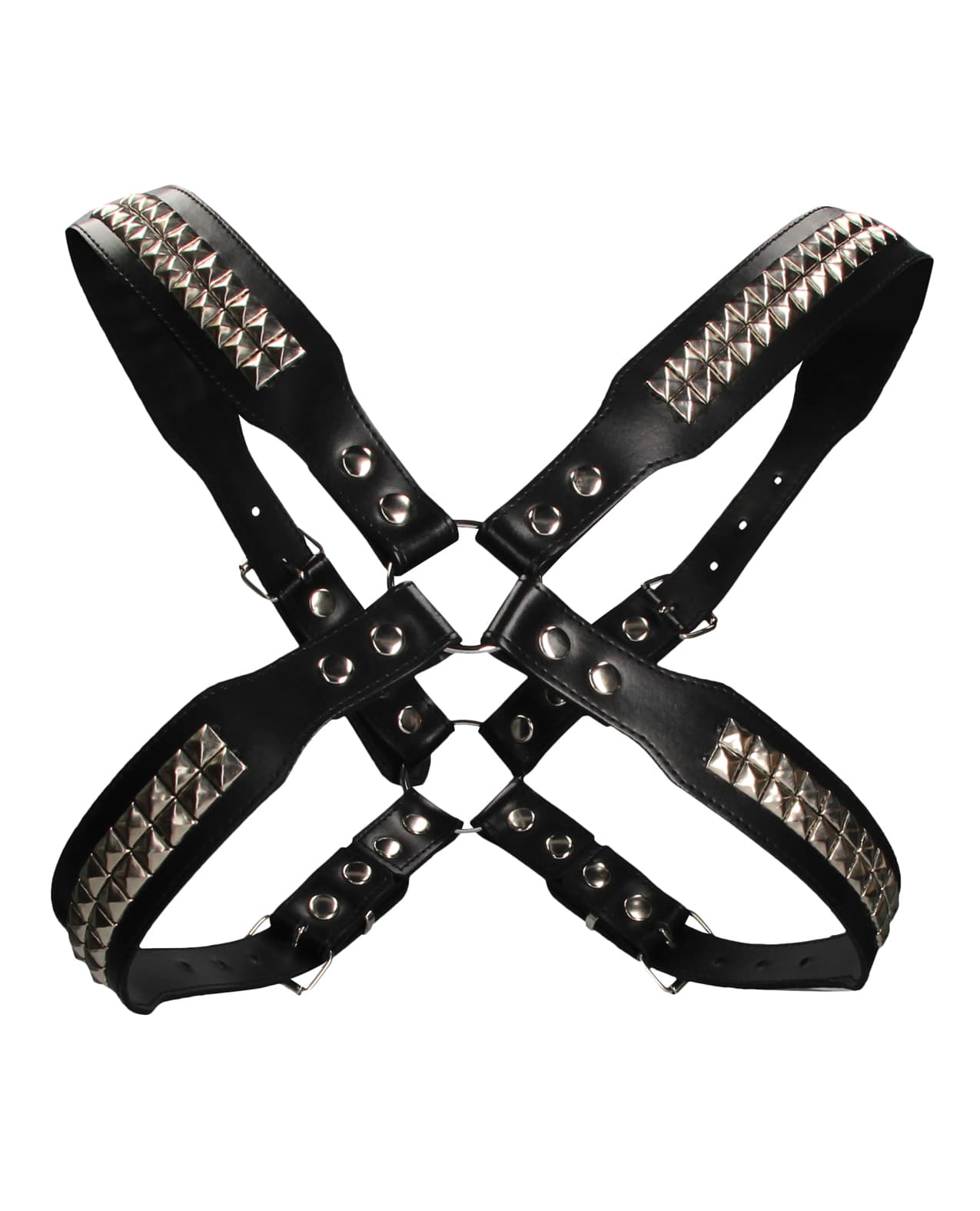 Shots Men's Pyramid Black Leather Stud Body Harness | Melody's Room