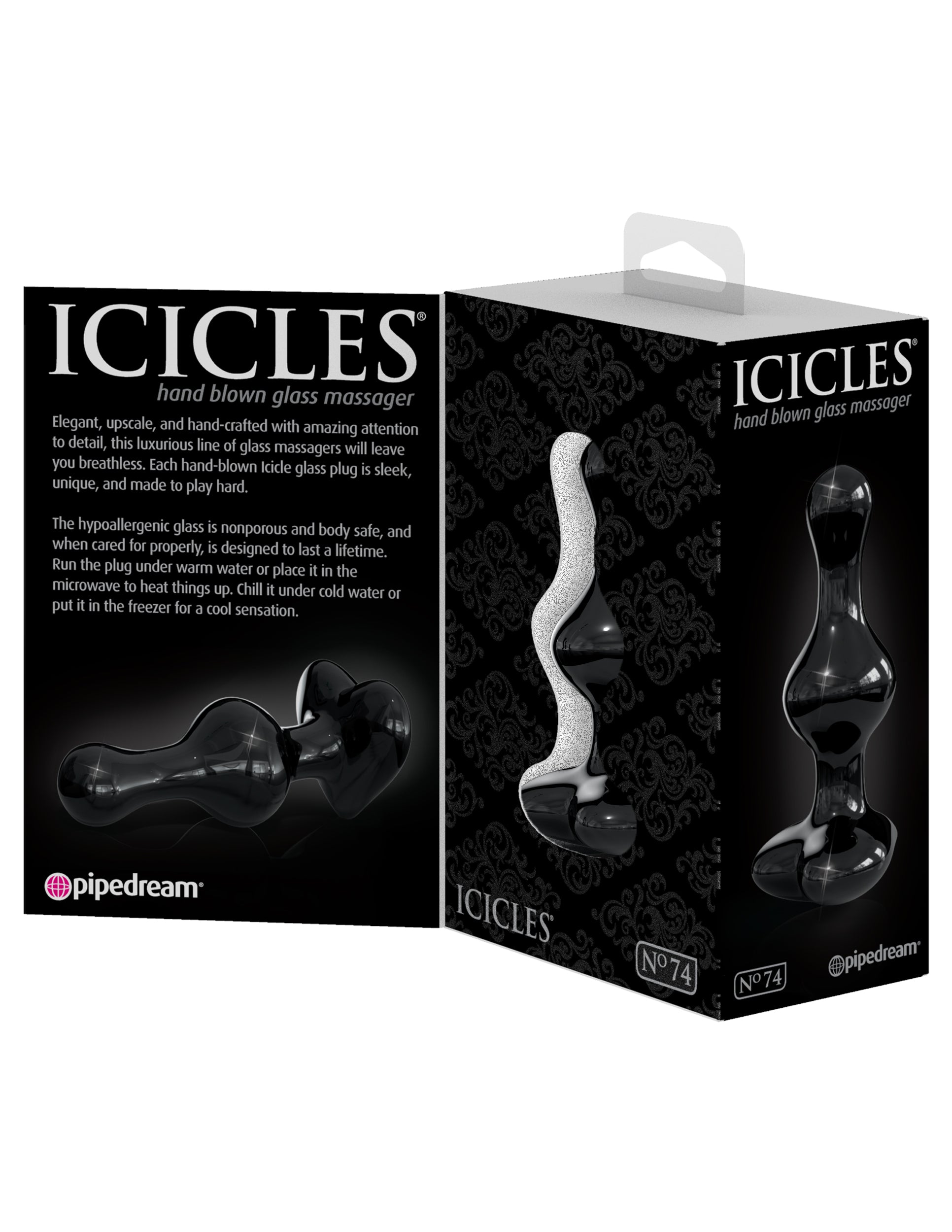 Icicles No.74 Black Heart Shaped Plug - Melody's Room