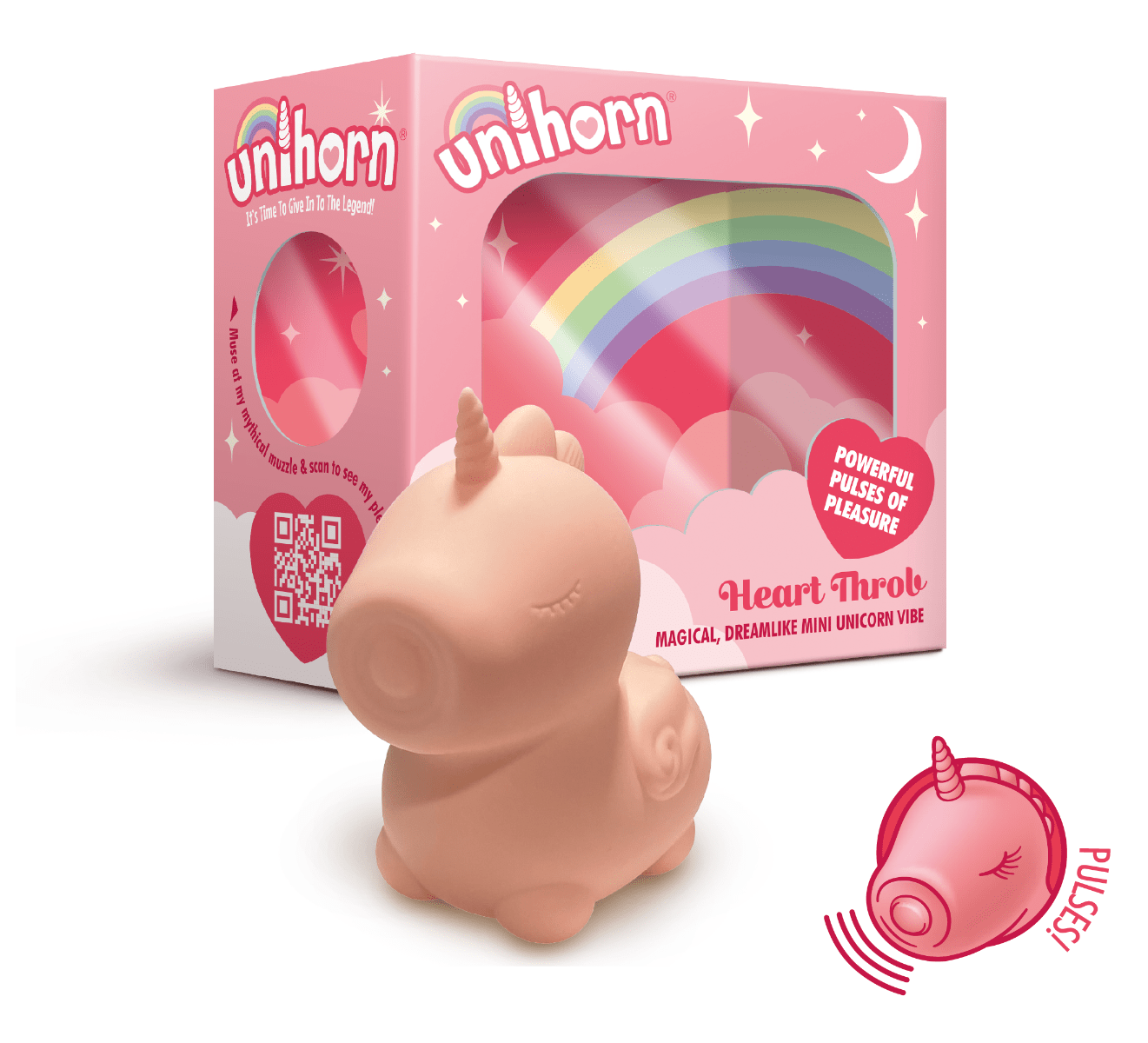 Unihorn Heart Throb Pink Pulsing Mouth Vibrator | Melody's Room